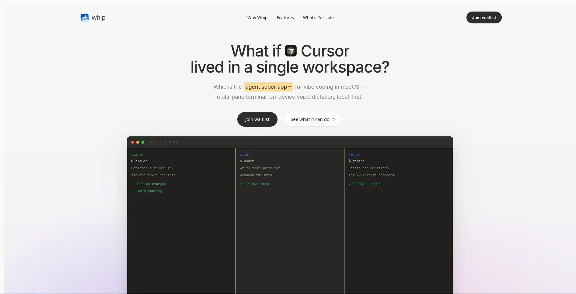 Whip — UI UX, WEB APP